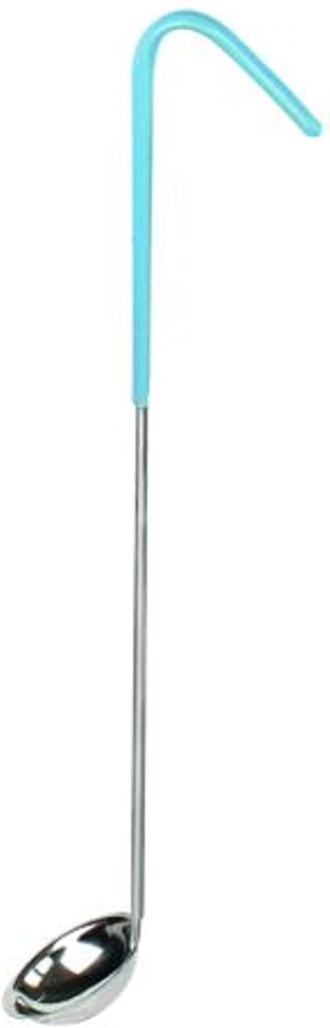 Stainless Steel Ladle with Hooked Handle - Best Kitchen Accessories for Stirring Portioning and Serving Soups Chili and Stew in Restaurants and at Home