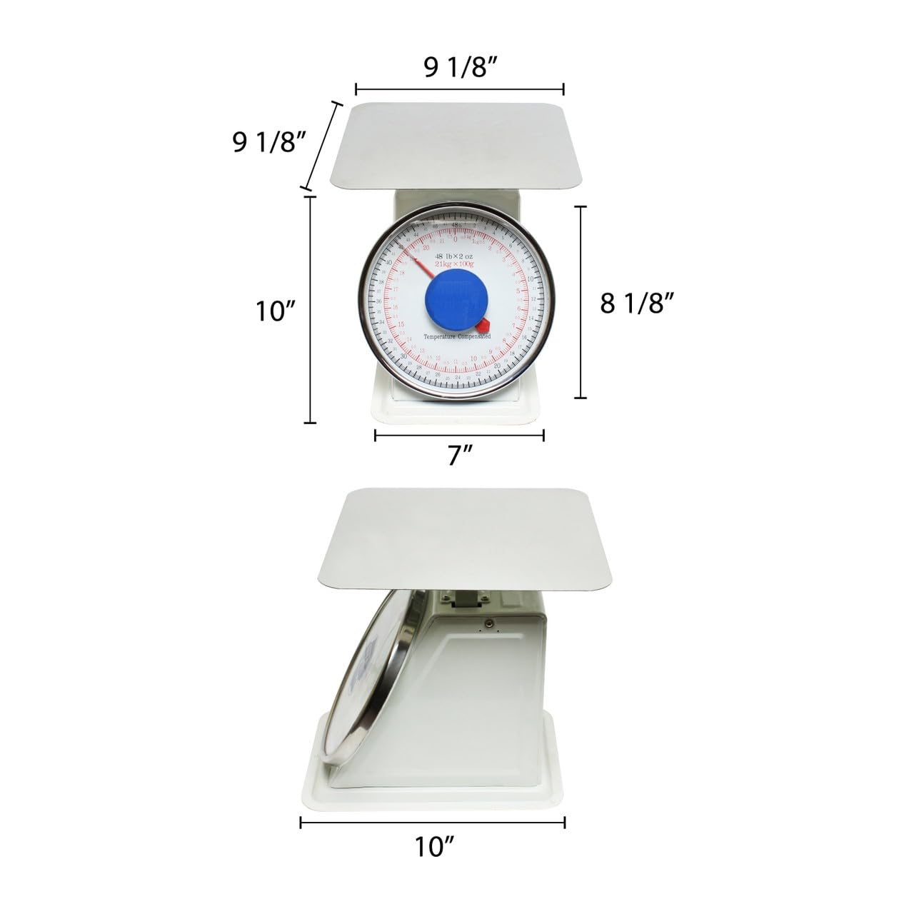Mechanical Kitchen Flat Platform Weighing Food Scale- Heavy Duty Portion Control Mechanical Kitchen and Food Scale Industrial Dial Scale for Kitchens and Restaurants