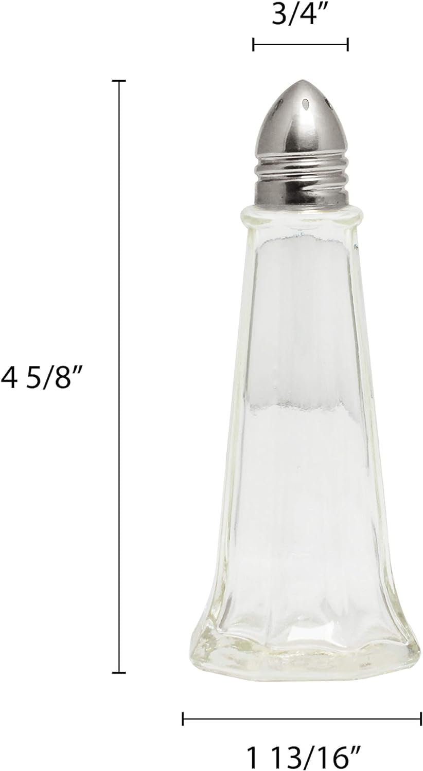 Tower Salt Pepper Shakers with Glass Body Stainless Steel Top - Salt Shaker Salt Pepper Shakers Glass Spice Jars Accessories for Wedding Party Restaurant Home Kitchen