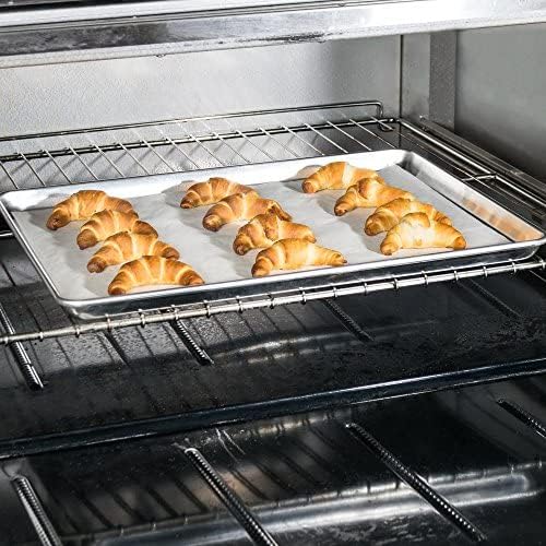 2/3 Size Aluminum Sheet Pan 16" x 22" Baking Sheets 20 Gauge Set of 2- Baking Pan Baking Tray Cookie Sheet Baking Sheet Perfect for Baking Roasting