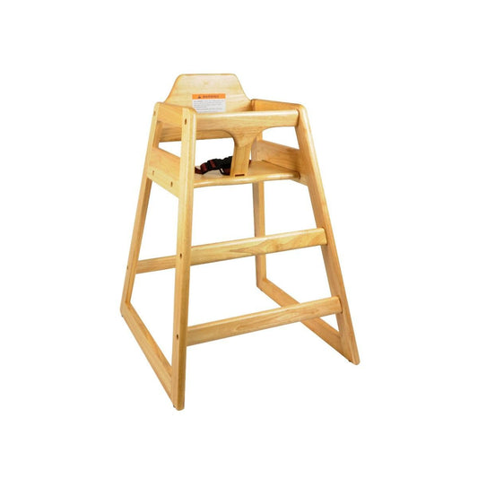Wood Children High Chair with Safety Belt Wood Finished- Knock-Down Package Commercial Grade Children High Stool Dining Chair for Restaurant & Home Use