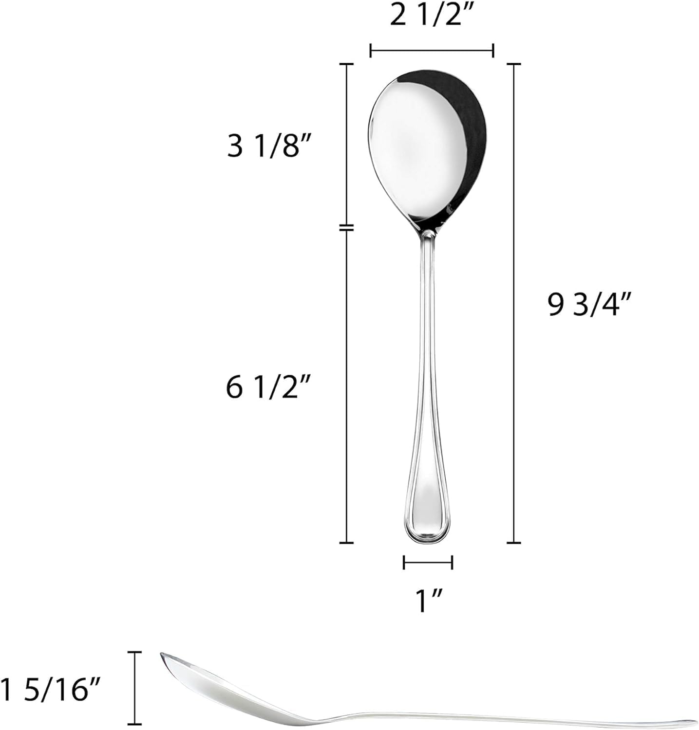 Luxor Spoon Stainless Steel Set of 2- Serving Utensils Spoon Flatware Basting Serving Cutlery Kitchen Tableware Buffet Serving Utensils for Home Kitchen and Restaurant