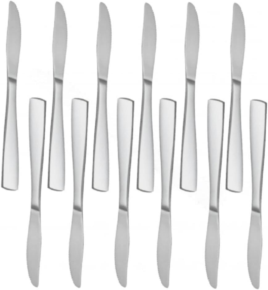 Esquire Stainless Steel Set of 12- Stainless Steel Silverware Flatware Cutlery Kitchen Tableware Set for Home and Restaurant for Soup Spoons Round Spoons