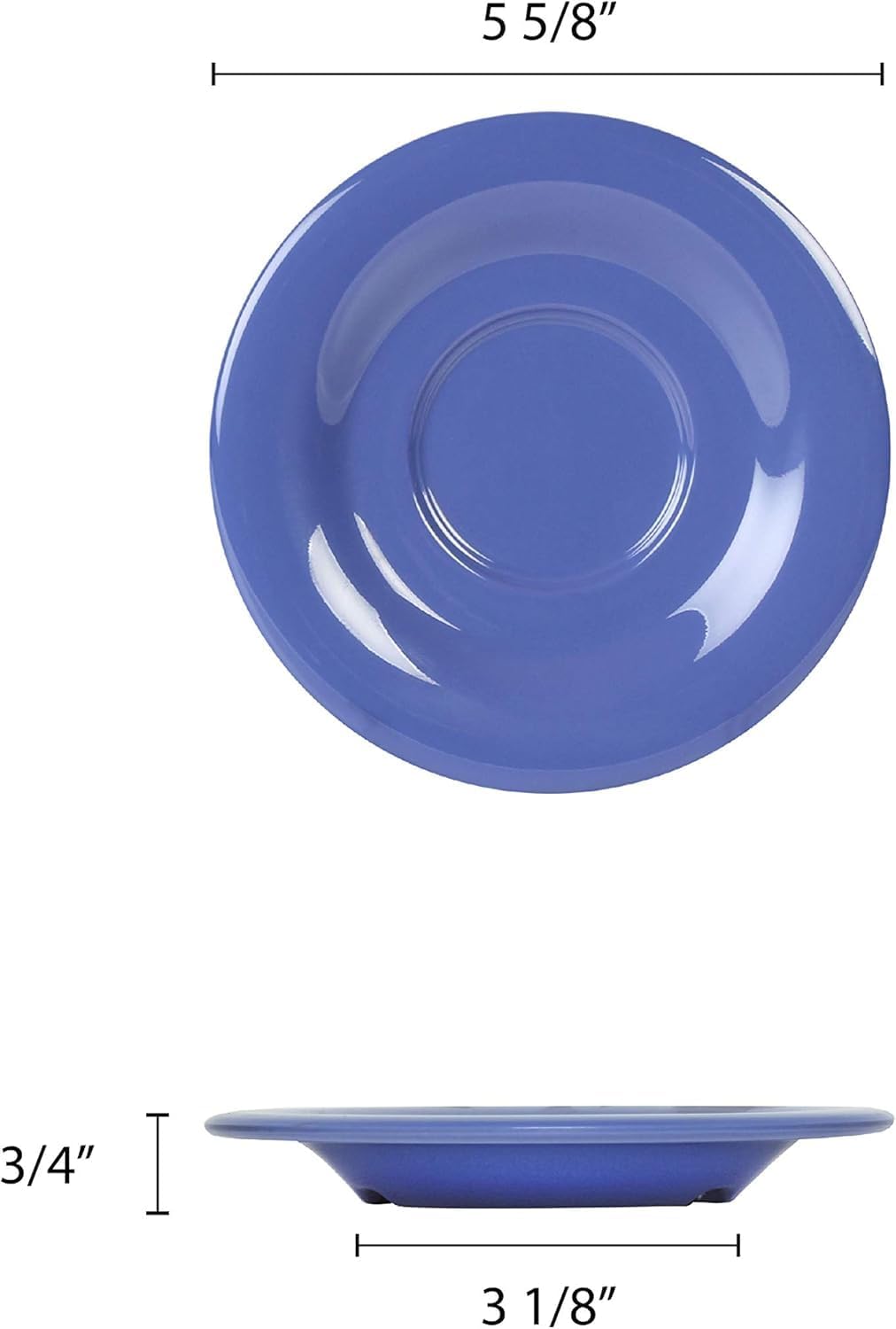 5-1/2” Saucer Melamine Set of 12 for Bouillon Cup/Salad Bowl - Dishwasher Safe Break-Resistant Appetizer Dessert Plates Coffee Cup Saucers Drinkware Home Cafe