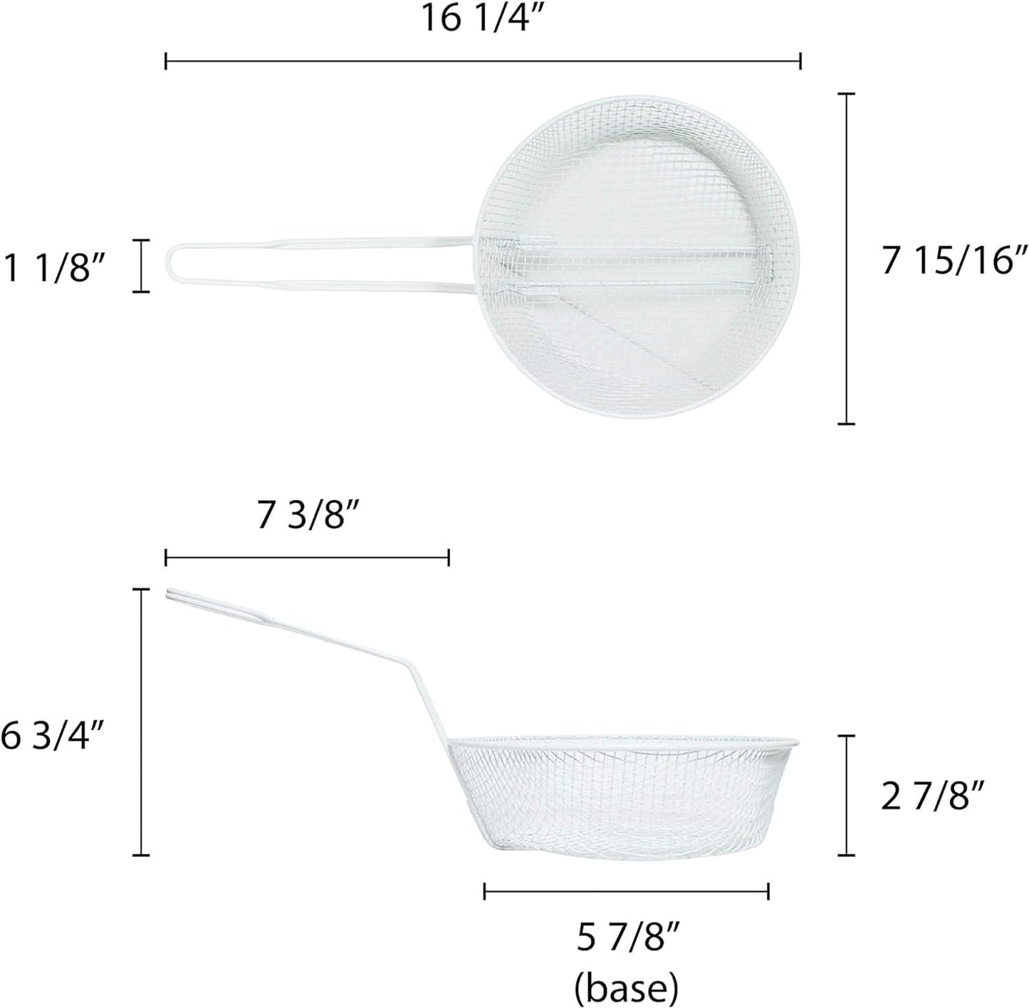 Round Breading Basket Coarse Mesh 3" Deep- Culinary Basket for Dredging Chicken French Chips Onion Rings Chicken Wings Food Prep Basket Serving Strainer Basket for Breadcrum Dishes