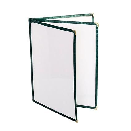Triple Page Book Fold Restaurant Menu Covers 3 Page 6 View Set of 10- Crystal Clear Menu Covers Sleeve Menu Folder Menu Book Holders for Bar Cafe Restaurant