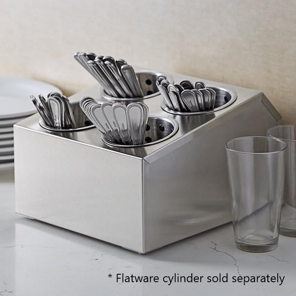 Cavities Stainless Steel Flatware Cylinder Holder- Flatware Cutlery Organizer Holder Holes Utensil Flatware Tableware Organizer Silverware Caddy Holder for Kitchen Home Restaurant
