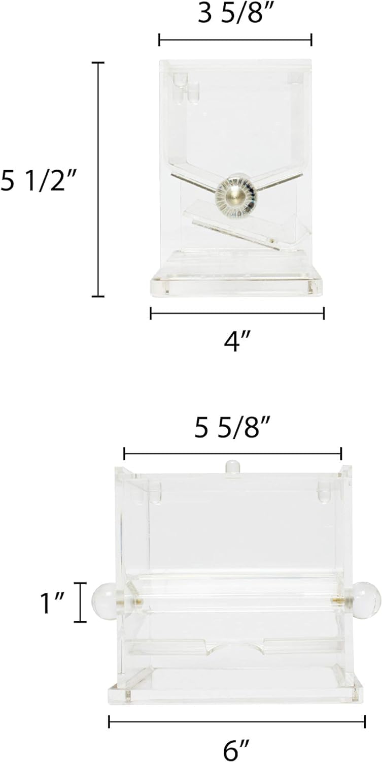 Acrylic Stirrer Dispenser Clear Color 7-5/8" x 4-1/8" x 5-5/8"- Countertop Organizer Coffee Stirrer Dispenser Storage for Plastic and Cocktail Drink Stirrers for Restaurant or Home
