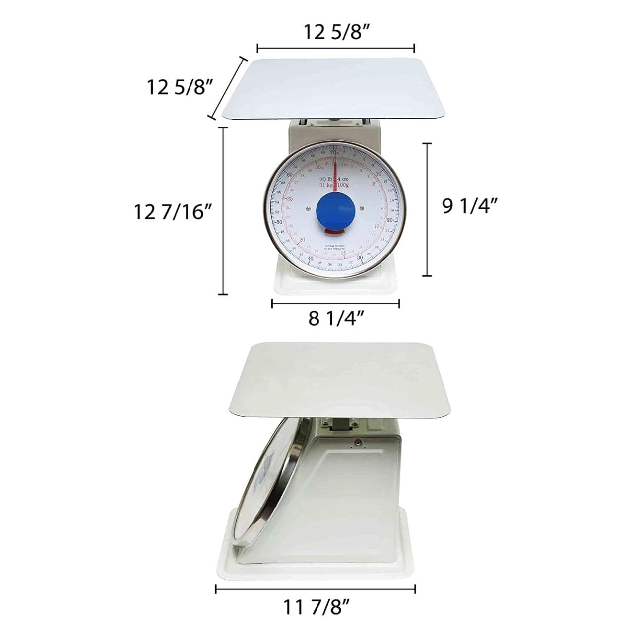 Mechanical Kitchen Flat Platform Weighing Food Scale- Heavy Duty Portion Control Mechanical Kitchen and Food Scale Industrial Dial Scale for Kitchens and Restaurants