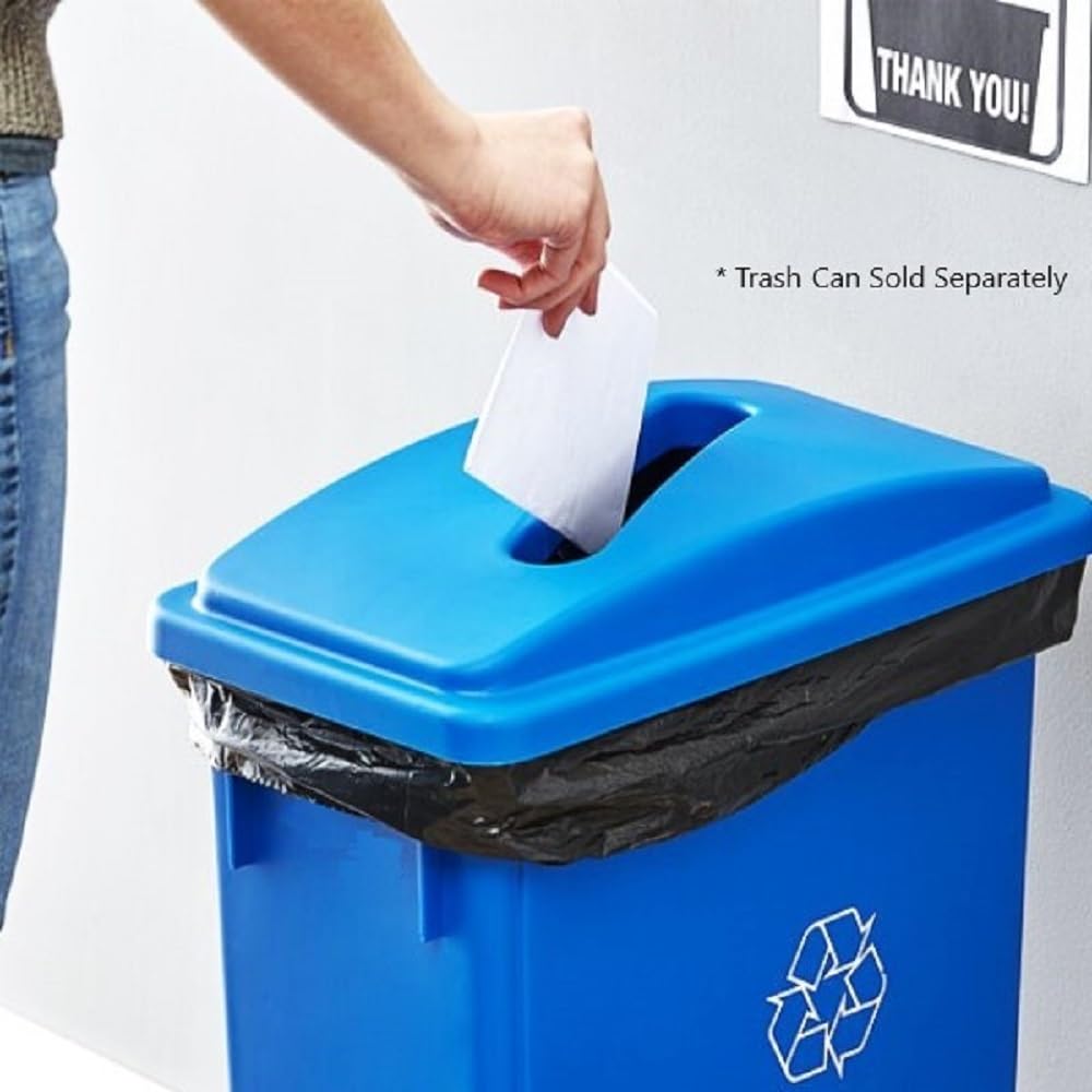 23 Gallon Recycle Trash Can Blue Color- Wastebasket Garbage Bin Lid Recycling Bin Cover Kitchen Bathroom Bedroom Office Trash Can
