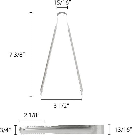 Stainless Steel Bread Tong Set of 12- Serving Tongs Bread Tongs Strong Grip for Grabbing Food Premium Stainless Steel Tongs for Serving Cooking Grilling Barbecue BBQ Buffet