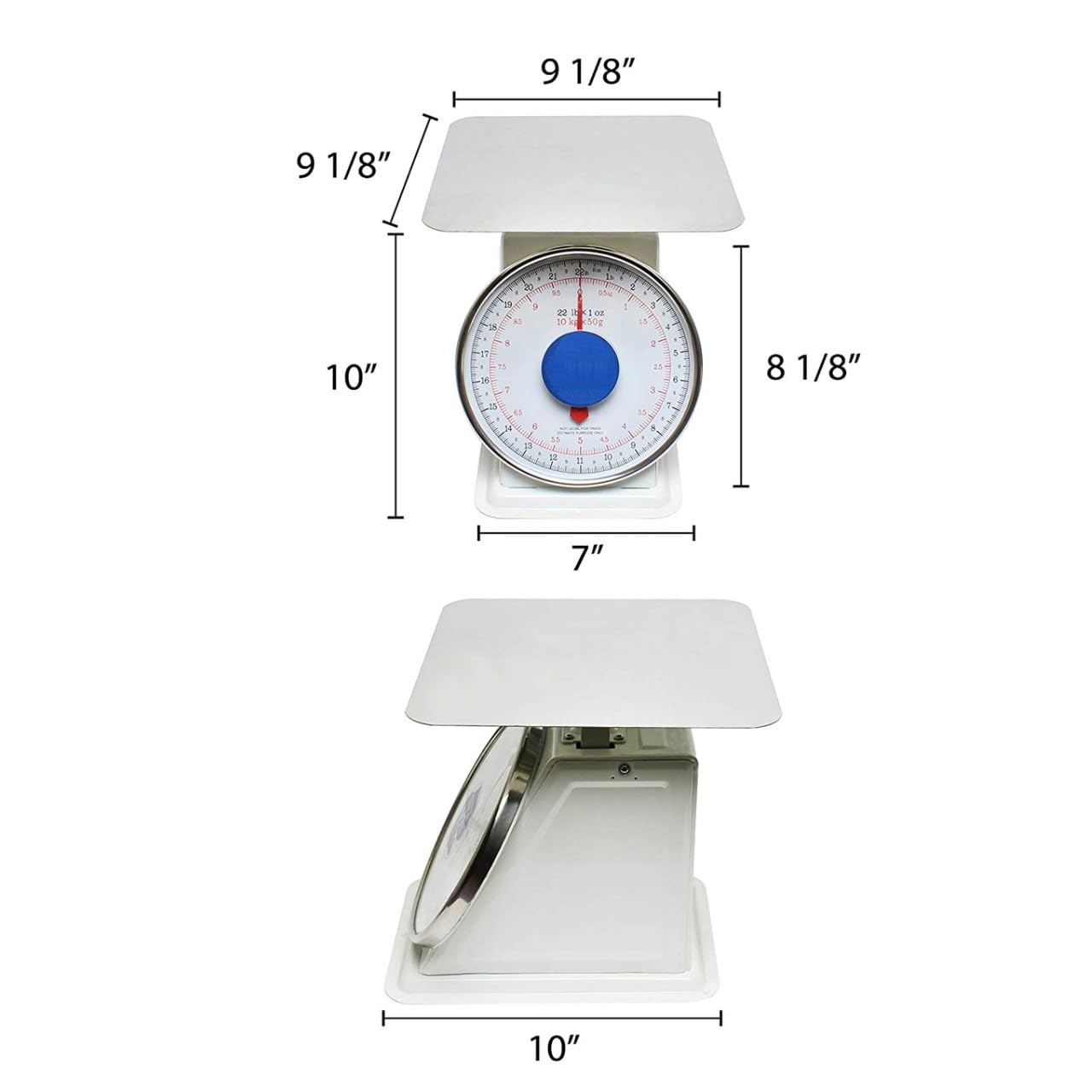 Mechanical Kitchen Flat Platform Weighing Food Scale- Heavy Duty Portion Control Mechanical Kitchen and Food Scale Industrial Dial Scale for Kitchens and Restaurants