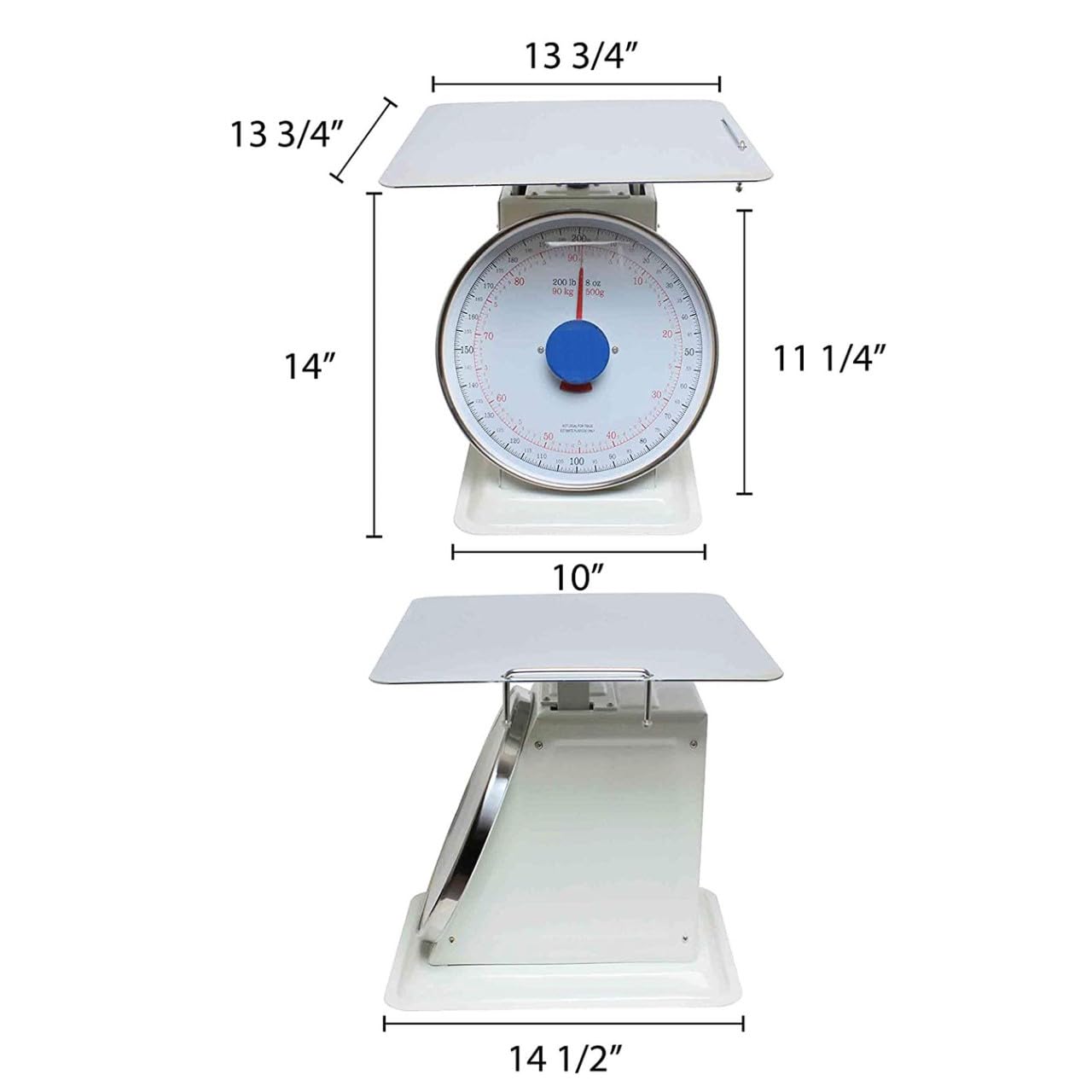 Mechanical Kitchen Flat Platform Weighing Food Scale- Heavy Duty Portion Control Mechanical Kitchen and Food Scale Industrial Dial Scale for Kitchens and Restaurants