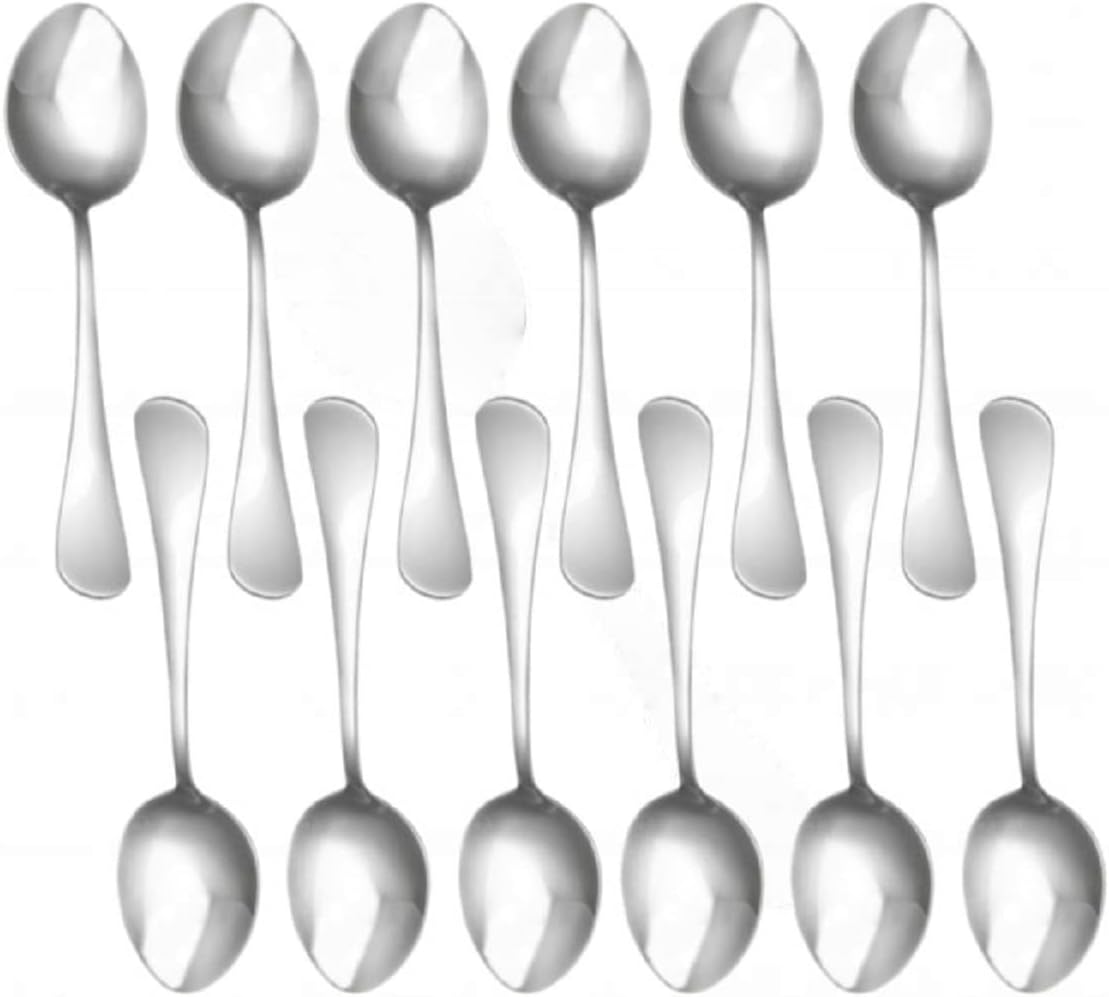 Stainless Steel - Tahoe Silverware Flatware Cutlery Kitchen Tableware Set for Home and Restaurant for Soup Spoons Round Spoons Metal Spoon Cutlery