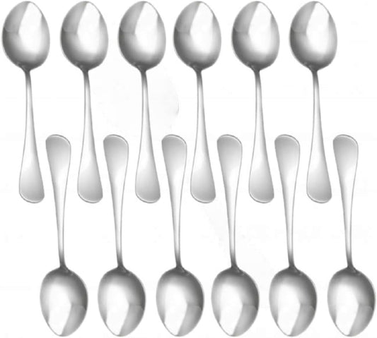 Stainless Steel - Tahoe Silverware Flatware Cutlery Kitchen Tableware Set for Home and Restaurant for Soup Spoons Round Spoons Metal Spoon Cutlery