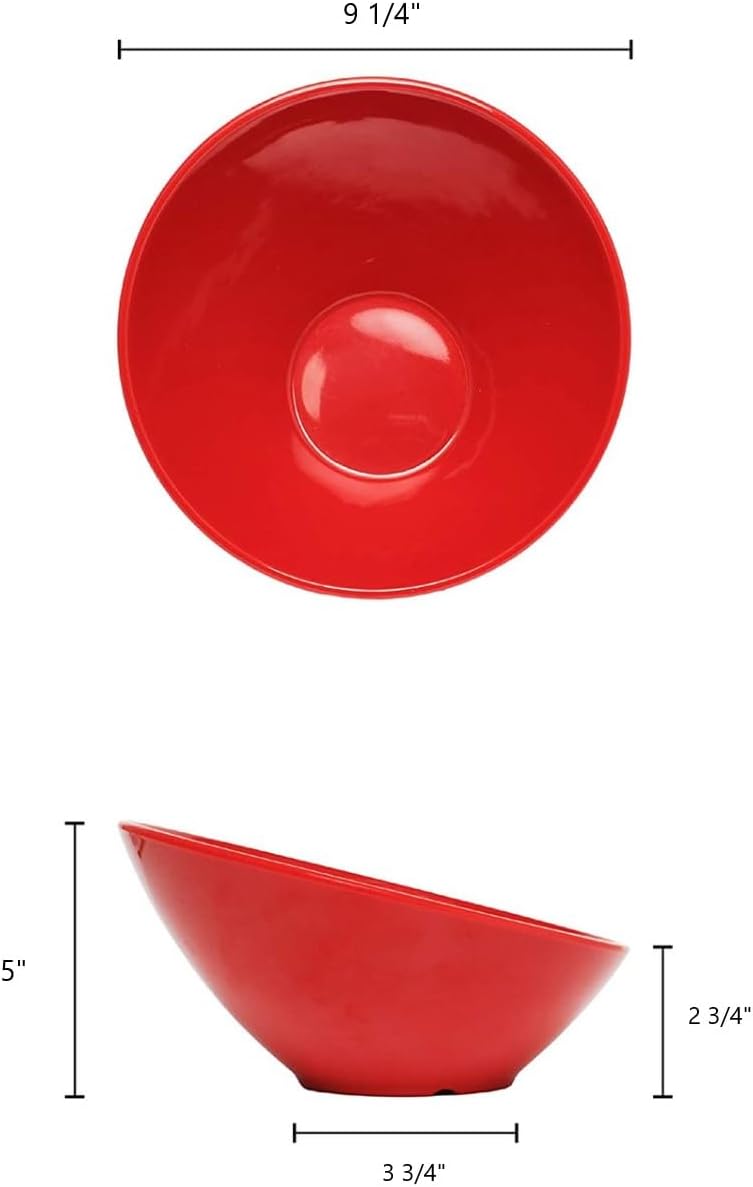 Cascading Bowl Melamine Set of 12- Dishwasher Safe Break-Resistant Serving Bowl Serving Dishes for Salads Rice Pasta Dessert Side Dishes Dinner Parties