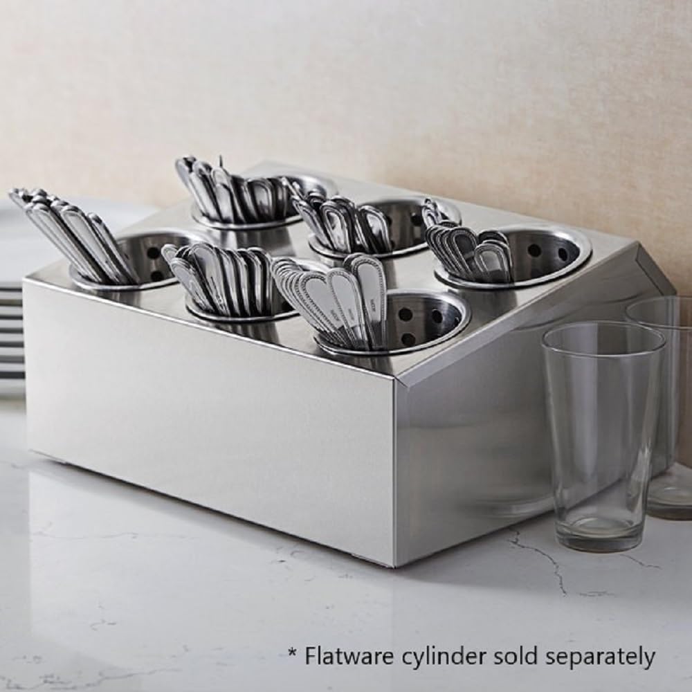 Cavities Stainless Steel Flatware Cylinder Holder- Flatware Cutlery Organizer Holder Holes Utensil Flatware Tableware Organizer Silverware Caddy Holder for Kitchen Home Restaurant