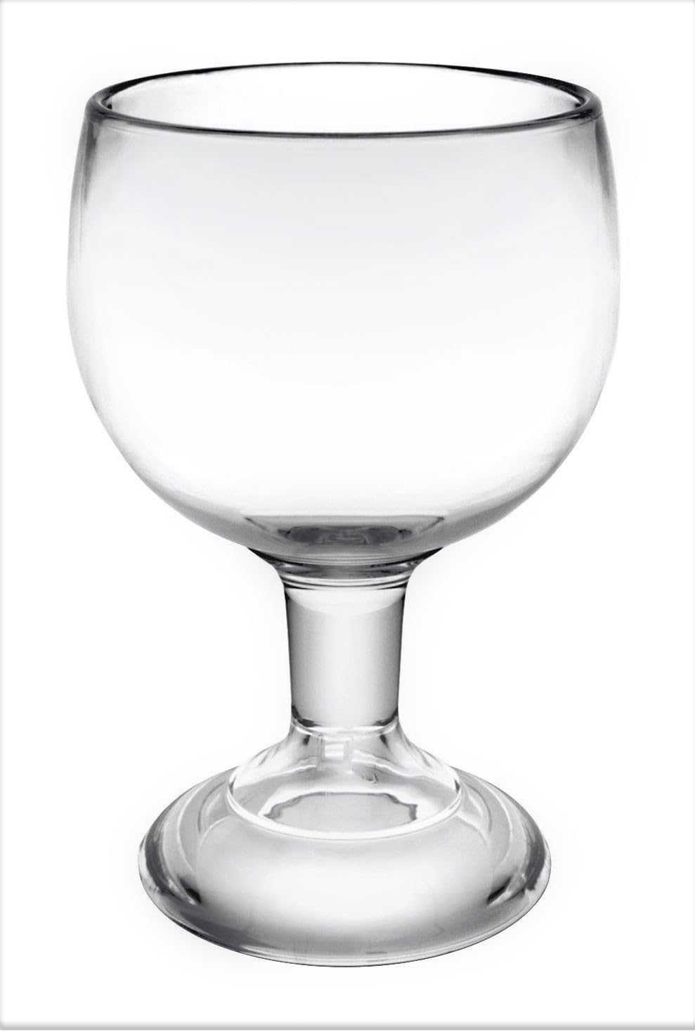 24 oz Schooner Polycarbonate with Heavy Base Clear Color Comes in Each- Liquor Plastic Stemware Large Shrimp Cocktail Glasses Goblet Large Stemmed Glass for Coronaritas Margaritas