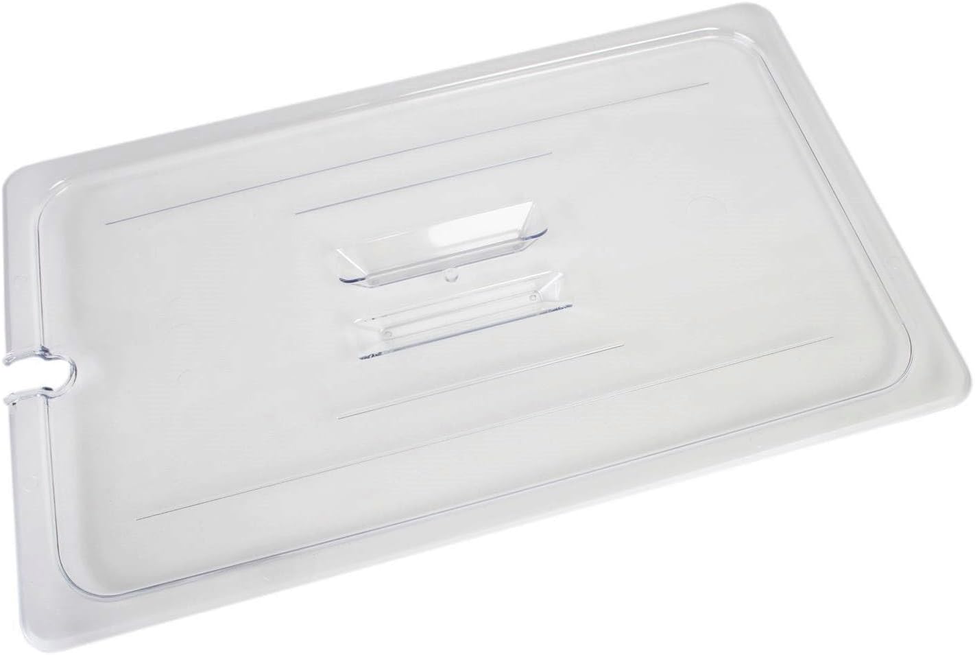 Half Size Notched Polycarbonate Handled Food Pan Lid - Food Storage Container Cover Restaurant Commercial Hotel Pans Cover for Food Prep Fruits Vegetables Beans Corns