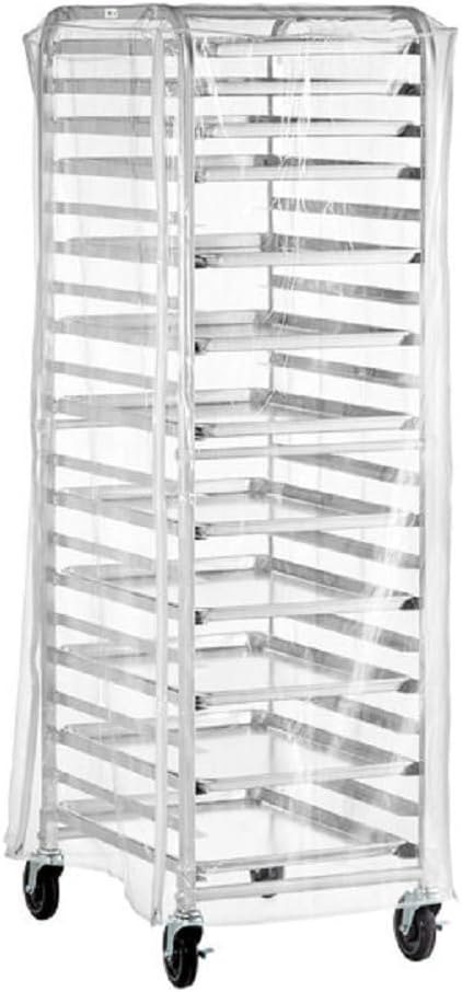 Durable Clear Plastic Cover for 20 Tier Bun Pan Sheet Rack 28 x 23 x 61 - Heavy Duty Plastic Sheet Pan Rack Cover with Zippers Sheet Pan Rack Cover for Home Kitchen Restaurant Bakery