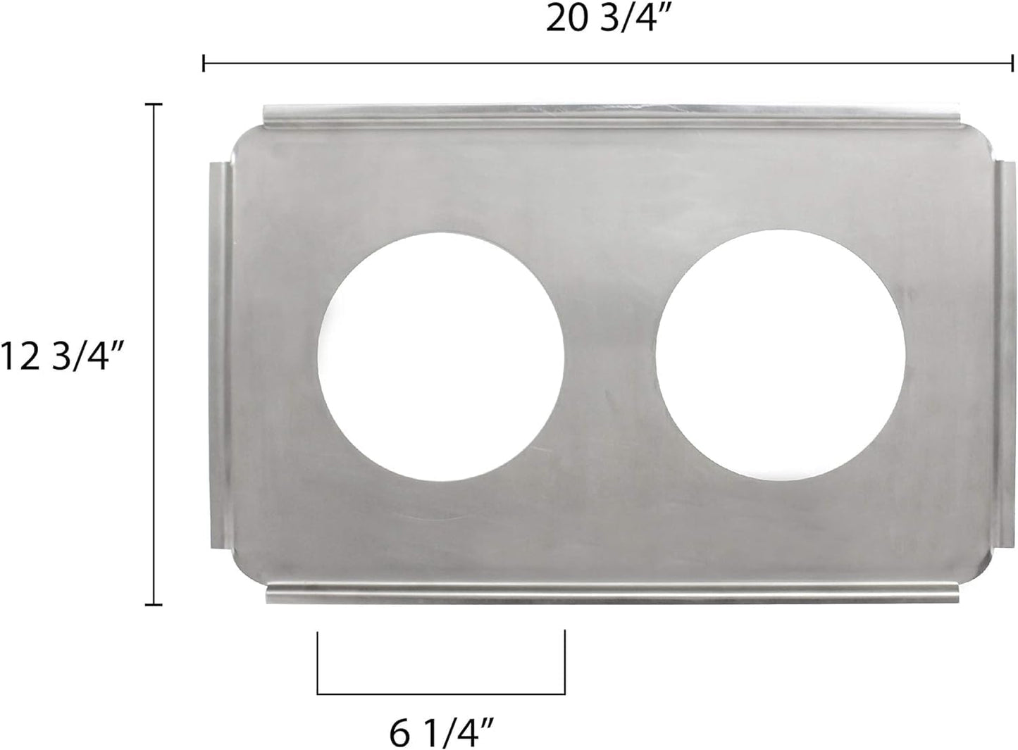2 Holes Stainless Steel Steam Table Adapter Plate Inset Pans - for Soup Station Soup Warmer Soup Chafer Applicable for Kitchen Hotel Catering Restaurant Buffet