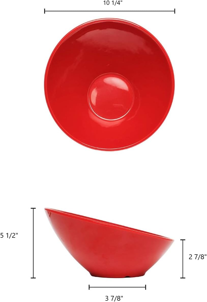 Cascading Bowl Melamine Set of 12- Dishwasher Safe Break-Resistant Serving Bowl Serving Dishes for Salads Rice Pasta Dessert Side Dishes Dinner Parties