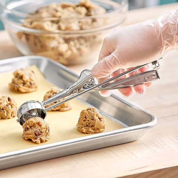Oval Portion Scoop Disher with Twin Grip Handle Stainless Steel- Cookie Scooper for Baking Cookie Scoops For Portion Control Scoop Cookie Dough Cupcake Batter Ice Cream