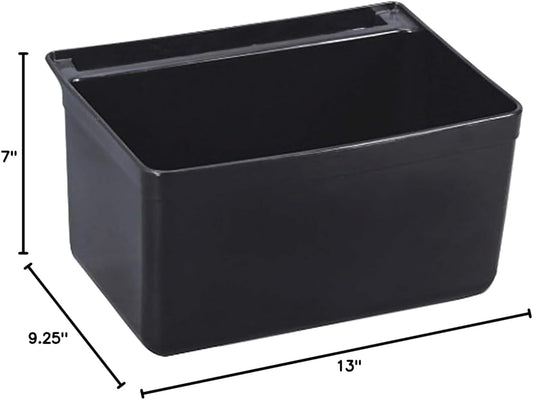 Silverware Bin Fits Rolling Utility Cart Heavy Duty Black Color 13" x 9-1/4" x 7"-Plastic Utensils Drawer Holder Kitchen Utensils Silverware Flatware Organizer