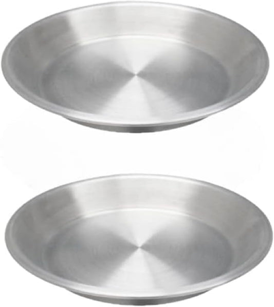 Pie Pan Aluminum 1.00 mm Thickness Set of 2- Pie Baking Dishes and Serving Bakeware for Bake Delicious Pies Crispy Pie Crust Delectable Tart Quiche Flan and Cake