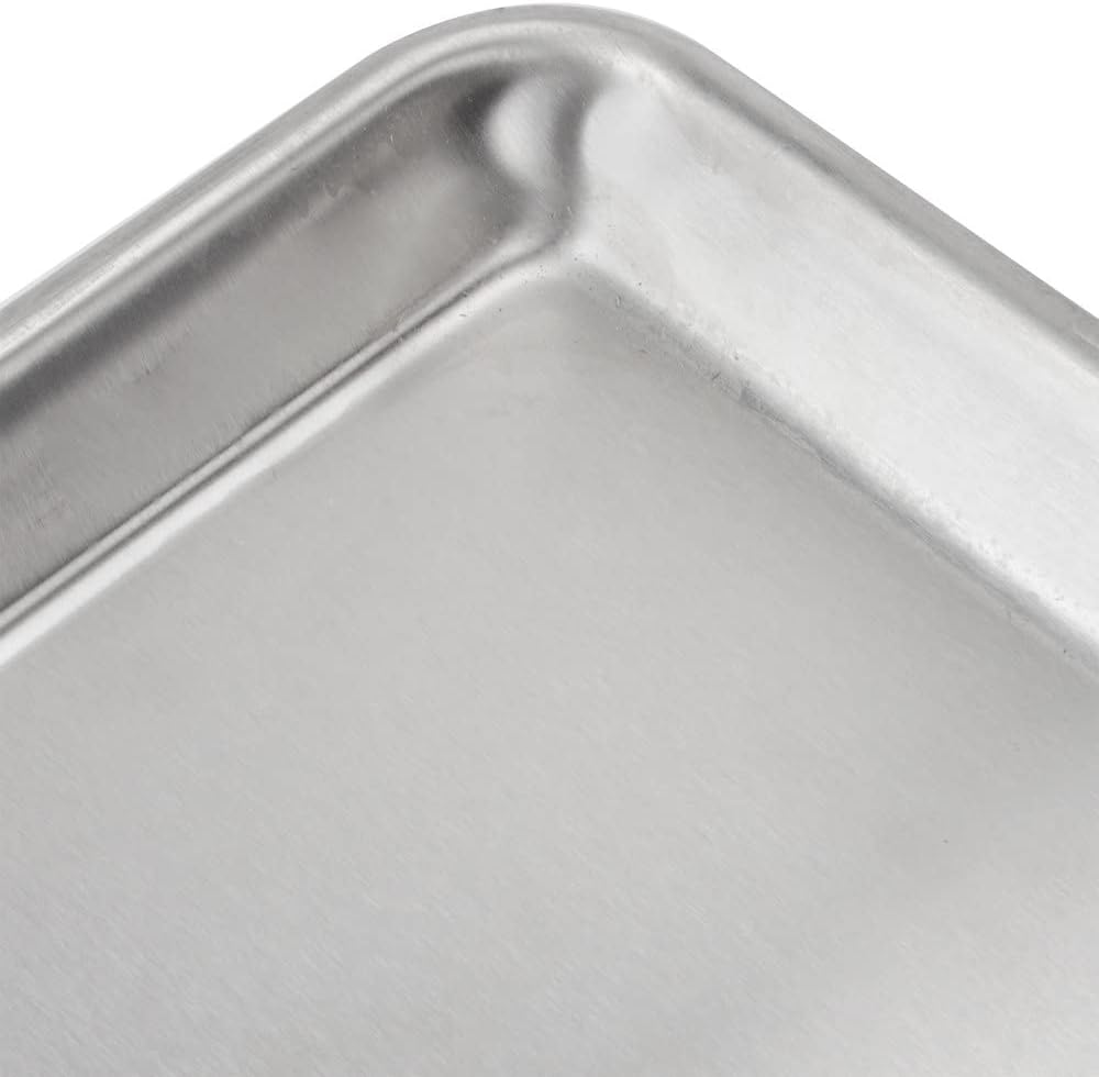 Half Size Stainless Steel Sheet Pan 20 Gauge- Bakeware Baking Pan Baking Sheet Baking Tray Cookie Sheet Cookie Tray Pans Perfect for Baking Roasting Heavy Duty & Rust Free