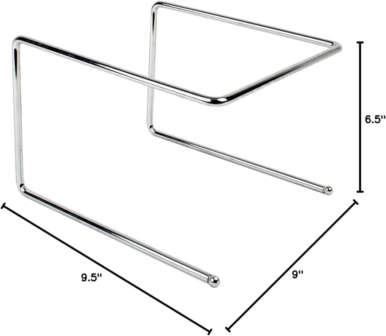 9-1/2" x 9" x 6-1/2" Wire Pizza Tray Stand Chrome Plated Set of 2- Metal Pizza Stand Tray Tabletop Pizza Pan Riser Food Platter Tray and Display Rack Metal Pizza Table Stand