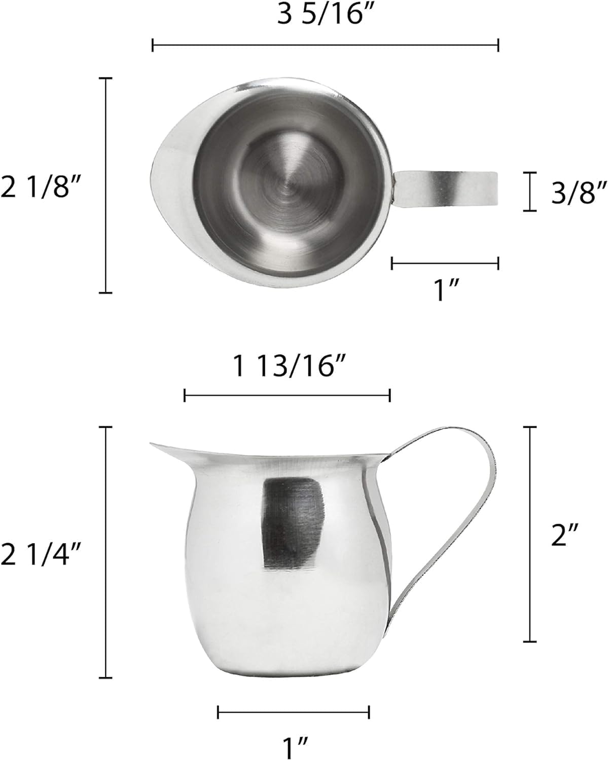Stainless Steel Bell Creamer Set of 4- Mini Cup Container for Serving Milk Coffee Cream Salad Dressing Maple Syrup Espresso for Restaurant Cafes Home Used