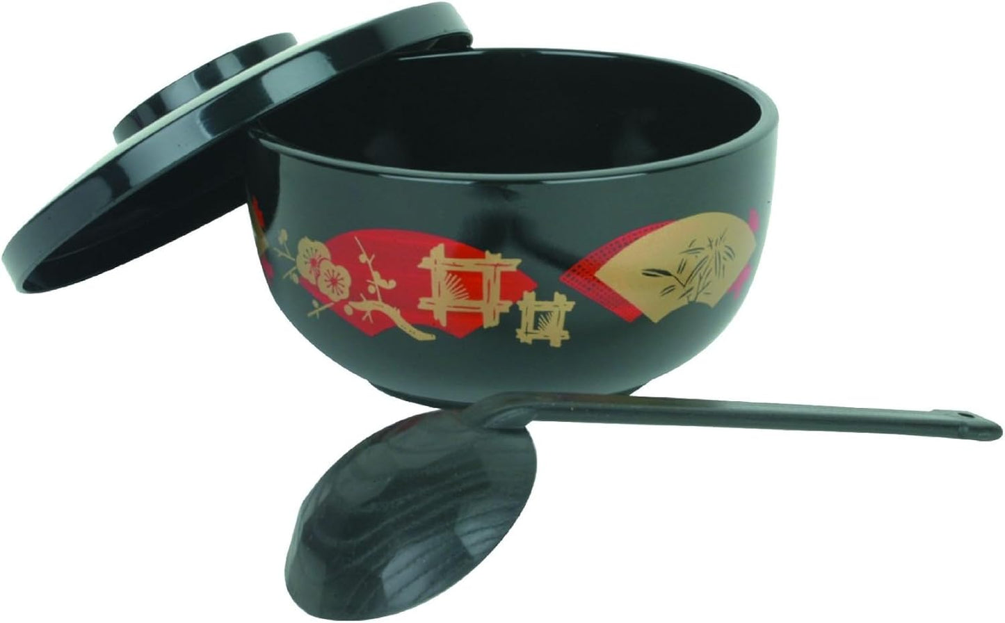 30 oz Donburi Japanese Noodle Bowl with Lid and Spoon - Soup Bowl Japanese Plastic Bowl Ramen Bowl Udon Bowl Pho Bowl Poke Bowl Cereal Bowl Japanese Serving Bowls