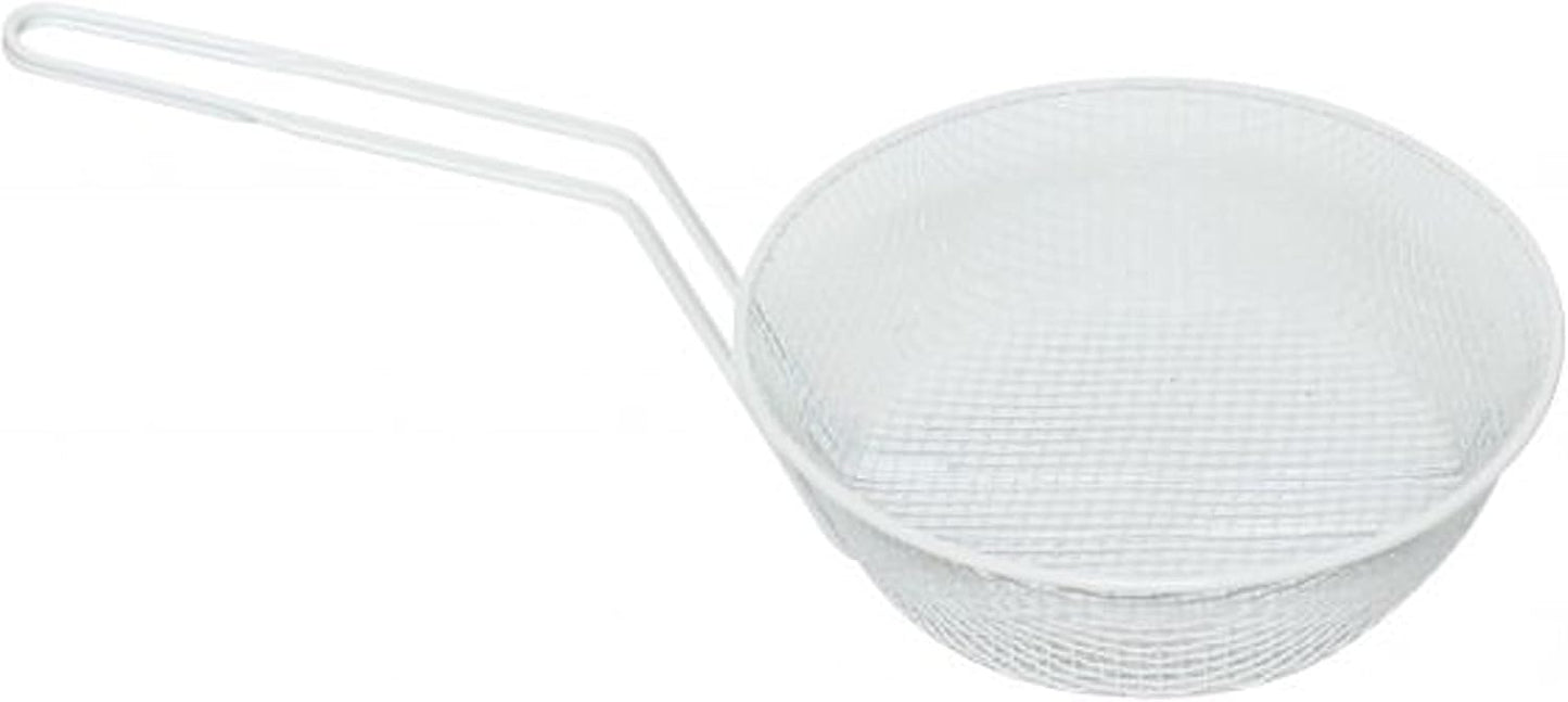 Round Breading Basket Coarse Mesh 3" Deep- Culinary Basket for Dredging Chicken French Chips Onion Rings Chicken Wings Food Prep Basket Serving Strainer Basket for Breadcrum Dishes