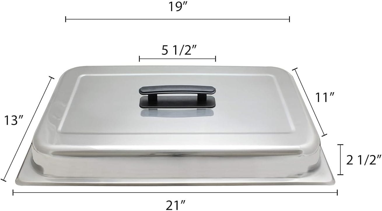 8 Qt. Full Size Stainless Steel Dome/Chafer Cover with Handle- Chafers and Buffet Warmer Cover for Catering Event Party Holiday Buffet Weddings Catering