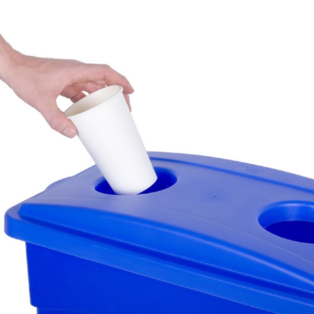 23 Gallon Recycle Trash Can Blue Color- Wastebasket Garbage Bin Lid Recycling Bin Cover Kitchen Bathroom Bedroom Office Trash Can