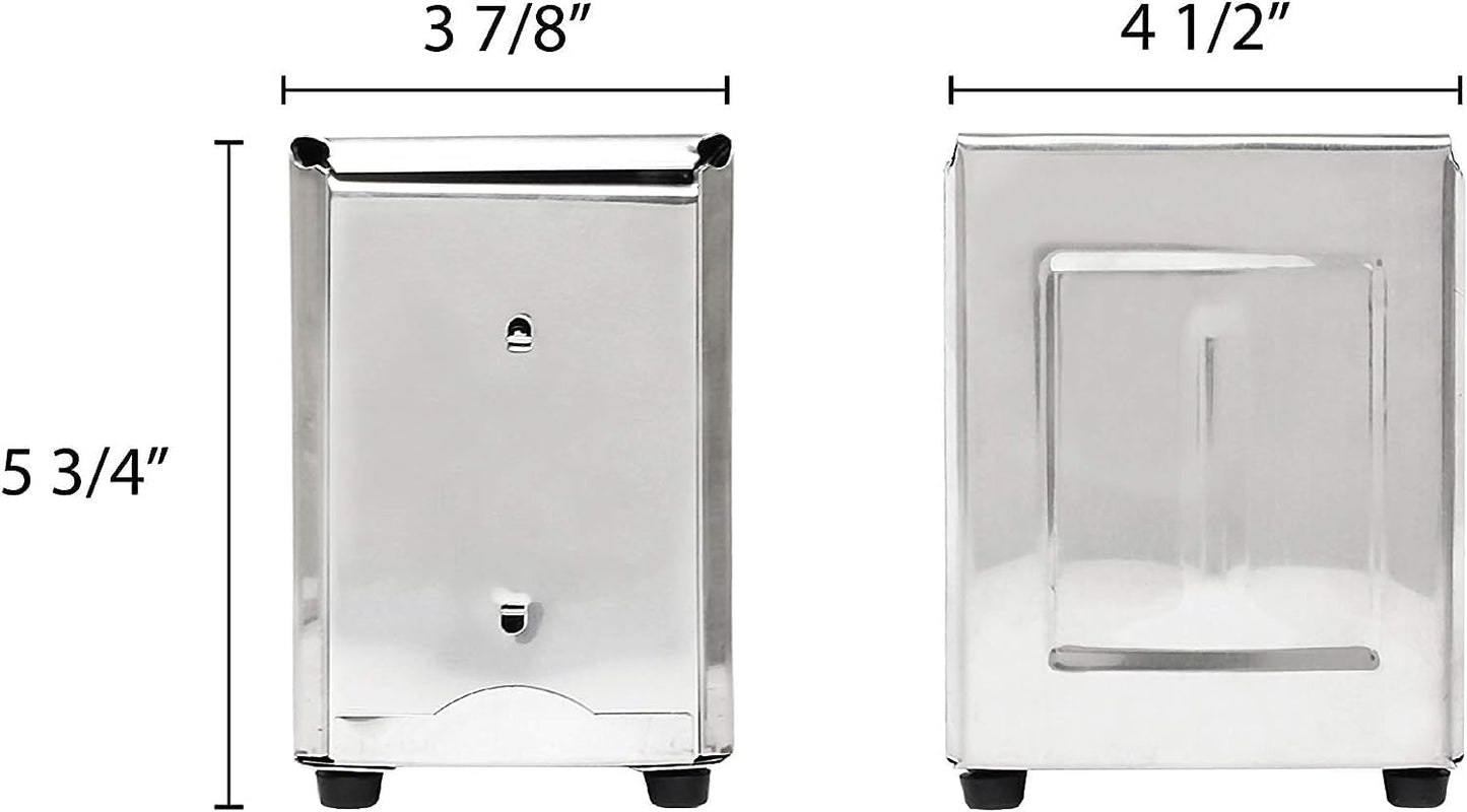 Stainless Steel Napkin Dispenser Dual Side Fold with Polished Finish - Table Top Napkin Dispenser for Kitchen Dining Table Suitable for All Dining Room