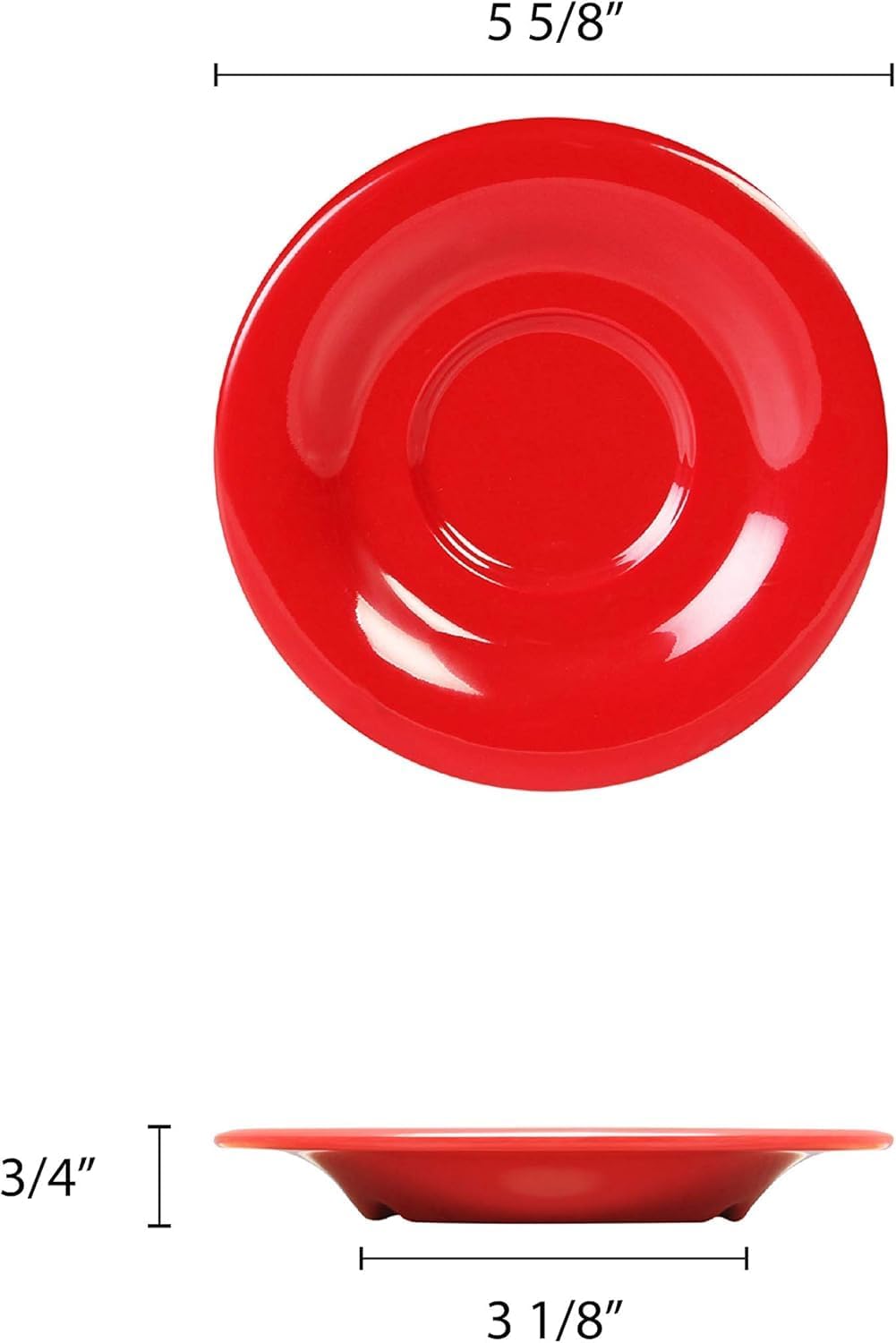 5-1/2” Saucer Melamine Set of 12 for Bouillon Cup/Salad Bowl - Dishwasher Safe Break-Resistant Appetizer Dessert Plates Coffee Cup Saucers Drinkware Home Cafe