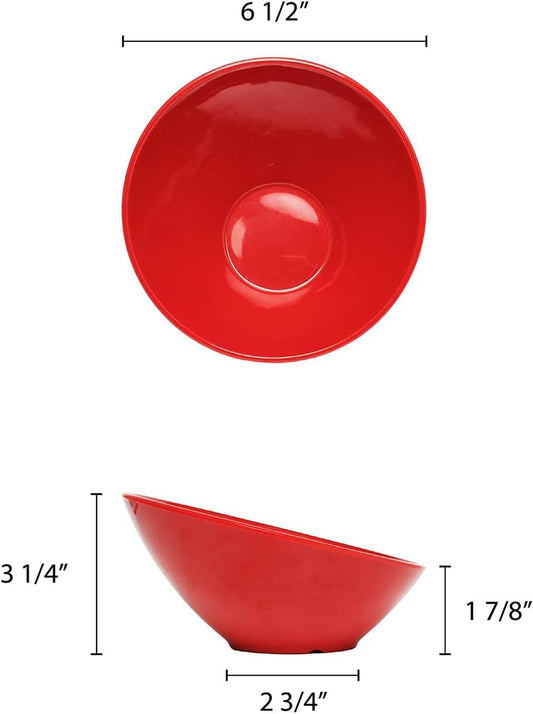 Cascading Bowl Melamine Set of 12- Dishwasher Safe Break-Resistant Serving Bowl Serving Dishes for Salads Rice Pasta Dessert Side Dishes Dinner Parties