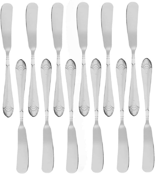 Elizabeth Stainless Steel Set of 12- Stainless Steel Silverware Flatware Cutlery Kitchen Tableware Set for Home and Restaurant