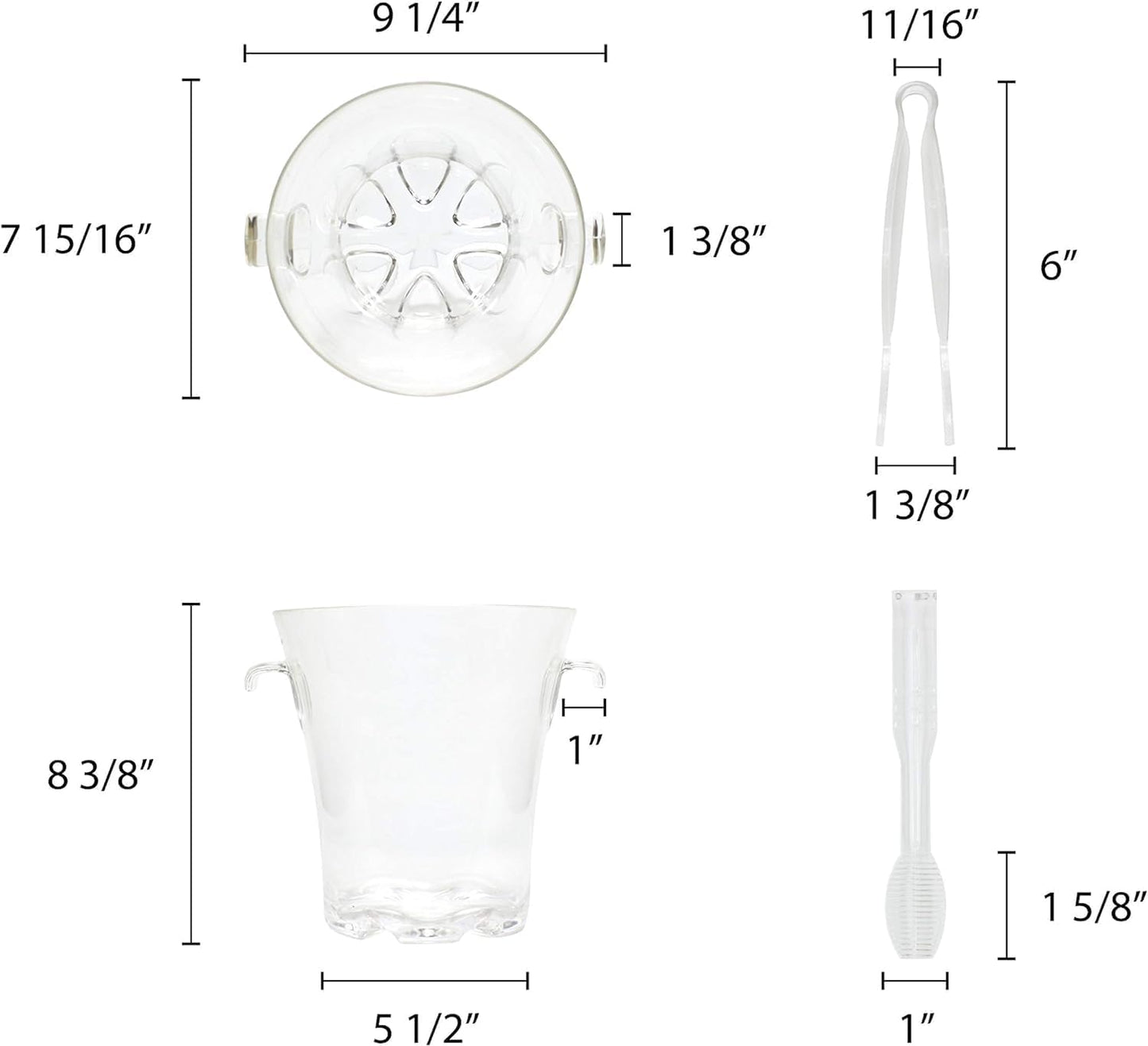 Ice Bucket for Bottle Service Polycarbonate Clear Color- Beverage Tub Champagne Wine Beverage Cooler Wine Cooler Beer Chiller Ideal Party Tubs for Indoor Outdoor Bars