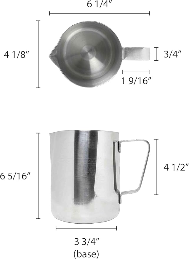 Stainless Steel Frothing Milk Pitcher- Espresso Steaming Pitcher Coffee Bar Espresso Machine Accessories Cappuccino Barista Tool Milk Jug Steamer Frother Cup