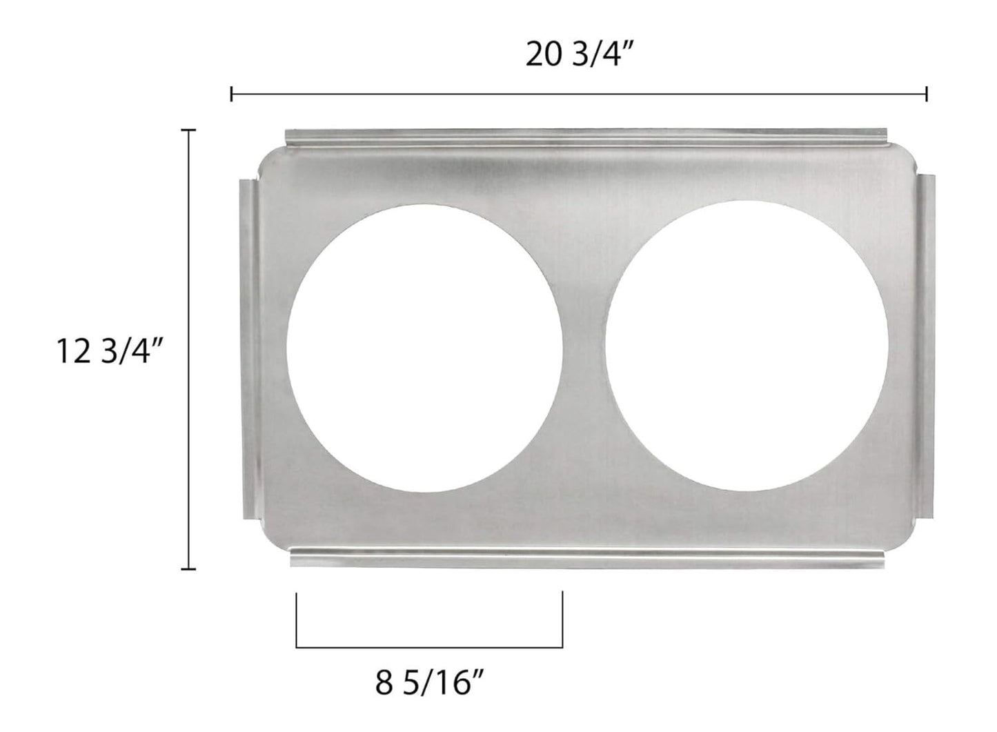 2 Holes Stainless Steel Steam Table Adapter Plate Inset Pans - for Soup Station Soup Warmer Soup Chafer Applicable for Kitchen Hotel Catering Restaurant Buffet
