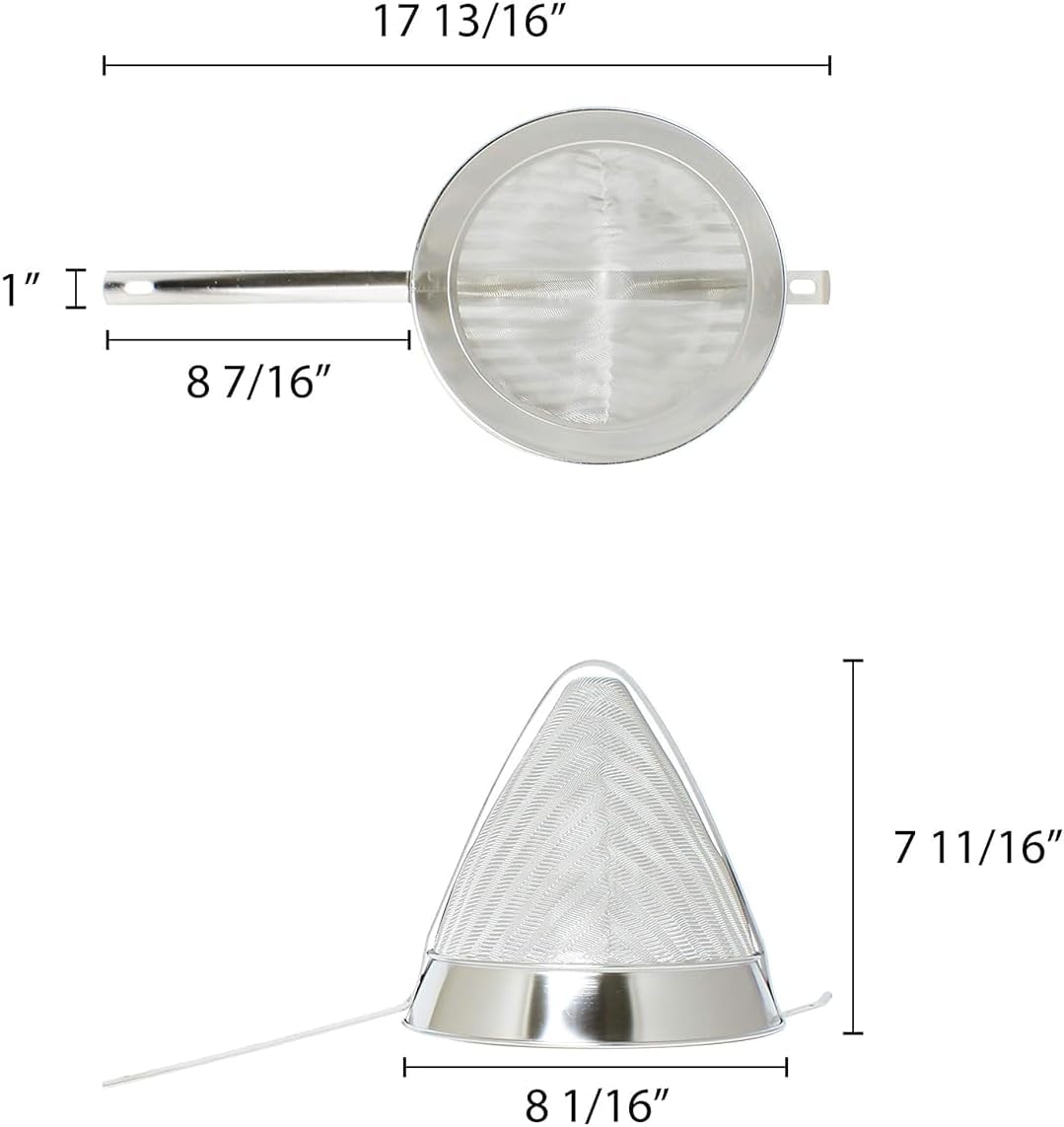 Stainless Steel Fine Mesh- Cone Shaped Strainer Food Strainer Juice Strainer Kitchen Tools Food Colander For Straining Seeds Beans Sauces
