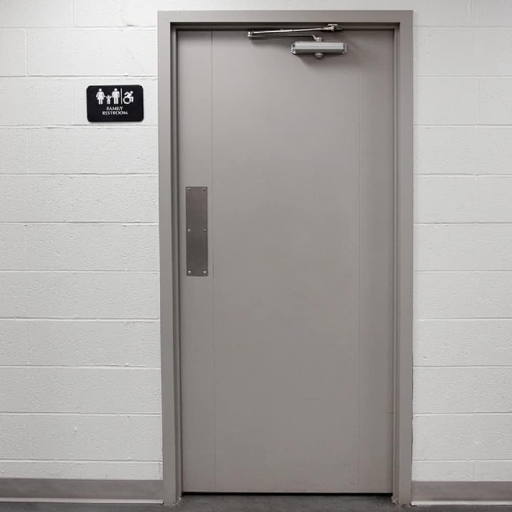 9" x 6" Family Restroom/Accessible Restroom Sign with Braille with Easy Peel Self-Adhesive White on Black Color Set of 2- Door Sign Waterproof Self Adhesive Store Signs Indoor/Outdoor Warning Marker Home Business Use