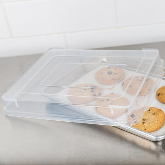 Set of 2 Polypropylene Sheet Pan Covers | Clear, Durable & Stackable Baking Tray Lids for Cookies, Cakes & Pastries | Ideal for Home, Bakeries & Restaurants