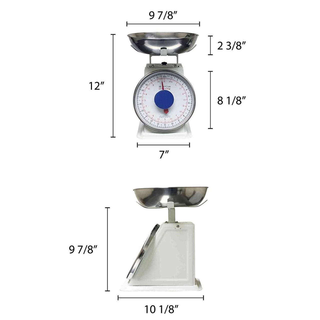 Mechanical Kitchen Bowl Platform Weighing Food Scale- Heavy Duty Portion Control Mechanical Kitchen and Food Scale Industrial Dial Scale for Kitchens and Restaurants