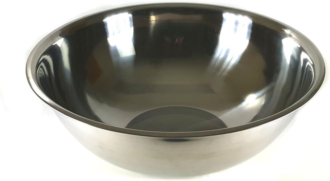 1 Heavy Duty Flat Base Mixing Bowl, Stainless Steel – 22 Gauge