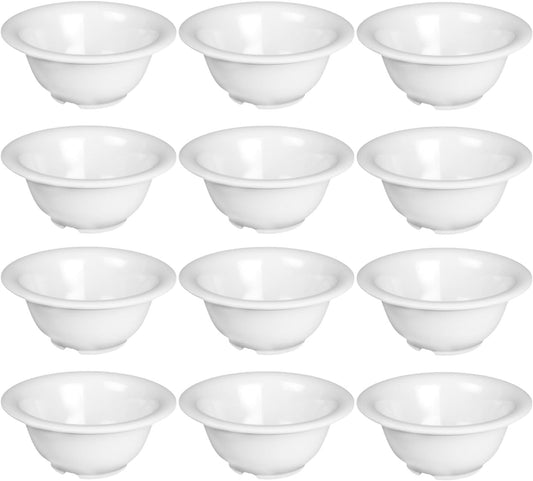 Soup Bowl Melamine Set of 12- Dishwasher Safe Break-Resistant Reusable Bowls Serving Soup Bowl Broth Cups Soup Bowls Ice Cream Dipping Sauce