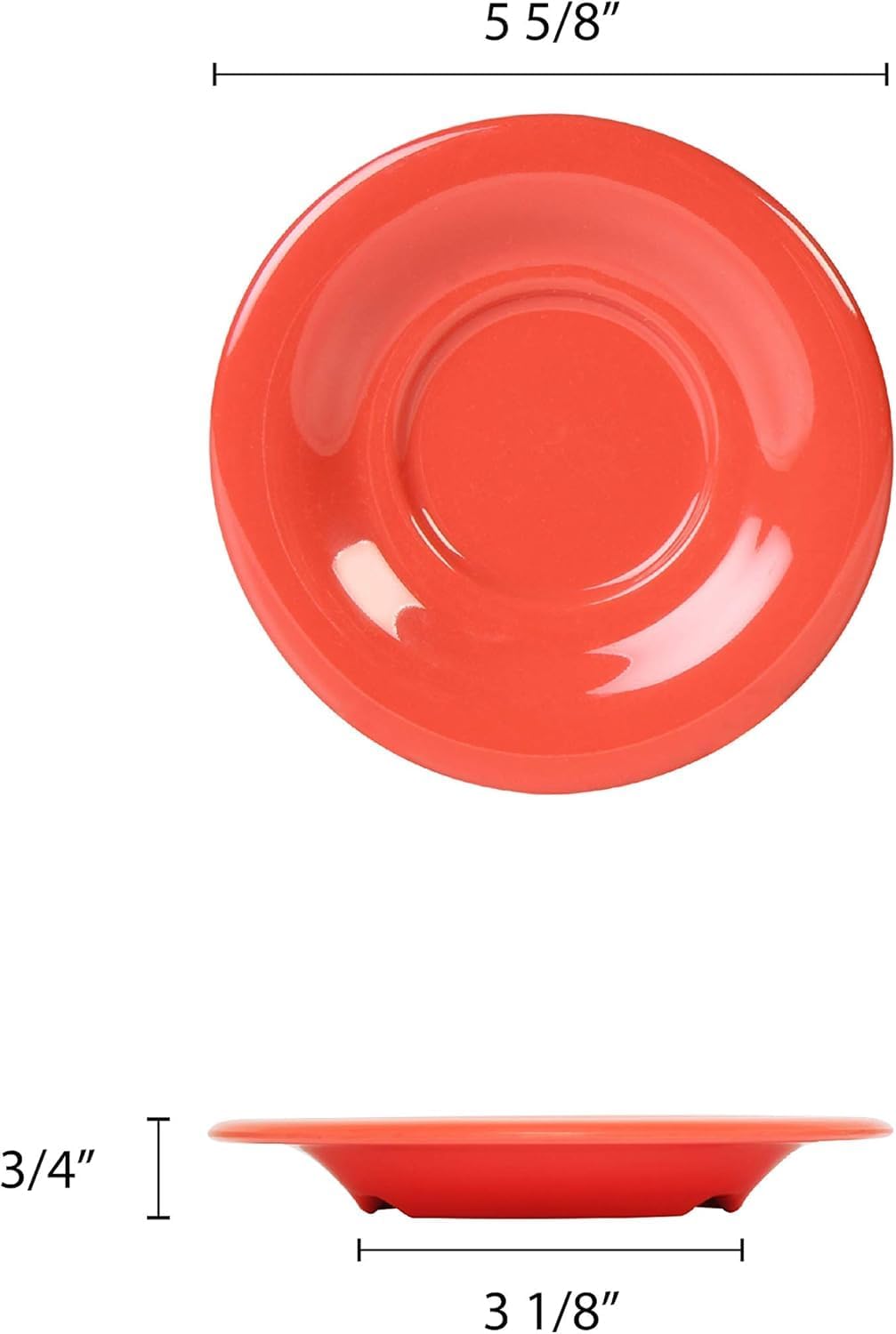 5-1/2” Saucer Melamine Set of 12 for Bouillon Cup/Mug Cup - Dishwasher Safe Break-Resistant Appetizer Dessert Plates Coffee Cup Saucers Drinkware Home Cafe Restaurants